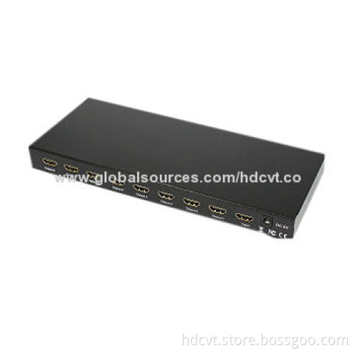 1 x 8 HDMI Splitter, Supports 3D/HDCP/HDMI 3D, Up to 225MHz Operating Frequency
